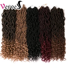 VERVES Faux locs 18 дюймов вязание крючком сплетенные волосы для наращивания 24 пряди/упаковка косички Омбре плетение волос синтетический афро коричневый оптом