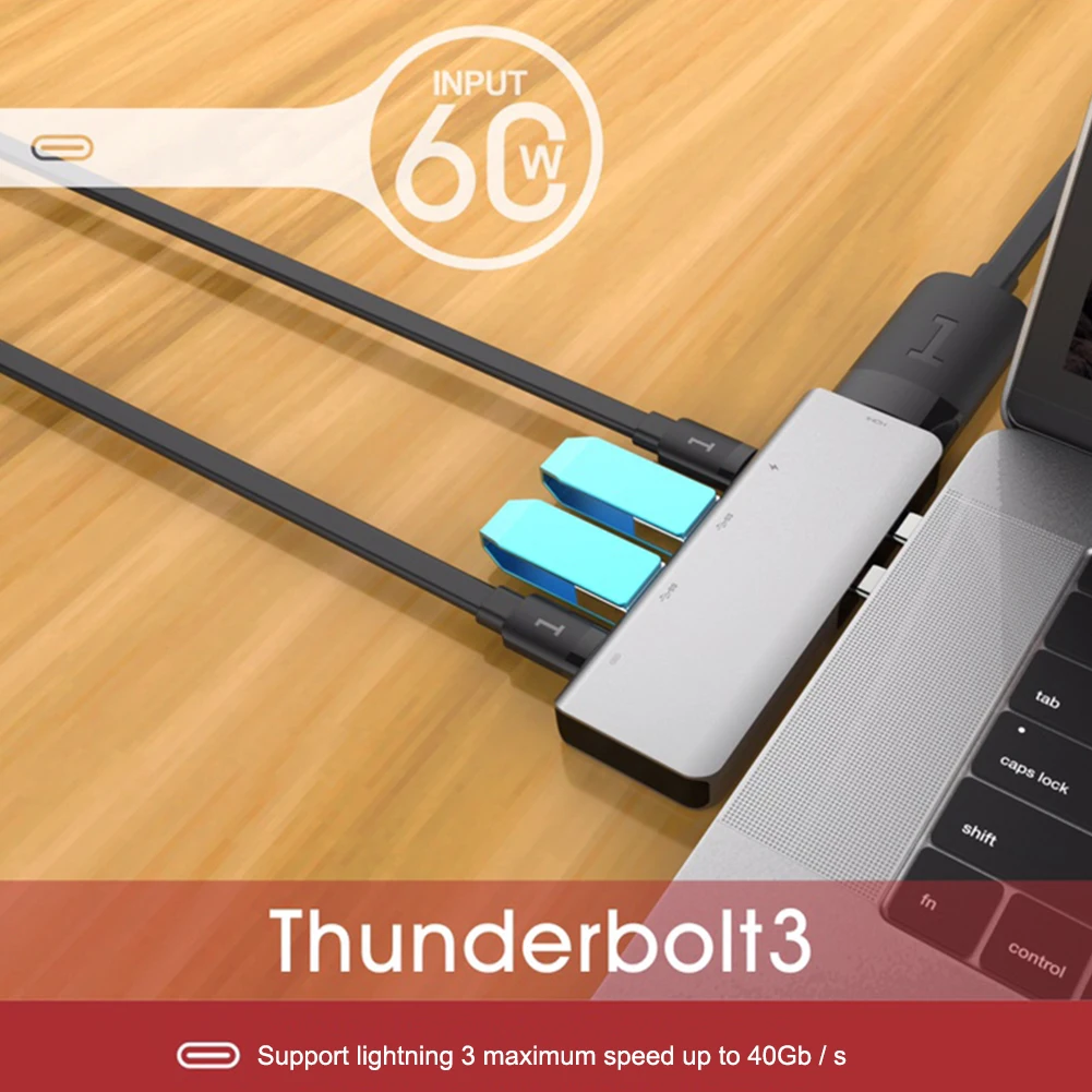USB C концентратор type C к HDMI с USB3.0 TF SD считыватель слот концентратор 3,0 PD Thunderbolt 3 адаптер для MacBook Pro/Air
