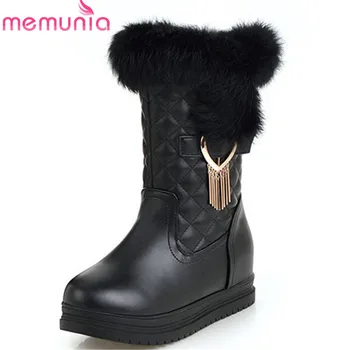 

MEMUNIA 2020 big size 34-43 keep warm winter snow boots women slip on round toe platform shoes woman fashion ankle boots female