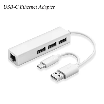 

Type-C Ethernet Adapter 3 USB C Hub to Ethernet RJ45 Lan Adapter Network Card Gigabit Internet for Macbook Pro Air Type C Hub