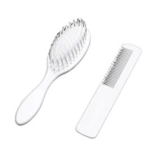Headwear Baby Girls Boys White Hairbrush Newborn Hair Brush Infant Plastic Comb Head Massager hair trimmer Safety Care Haircut new baby care pure natural wool baby wooden brush comb brush baby hairbrush newborn hair brush infant comb head massager