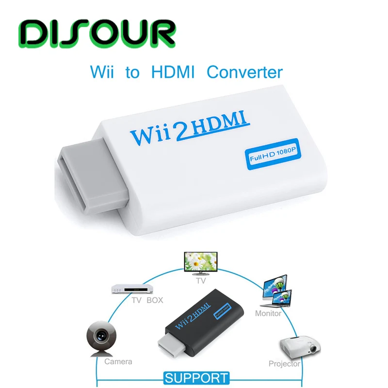 WII al convertitore di HDMI supporta full HD 720 P 1080 P 3.5mm audio e la sincronizzazione video W