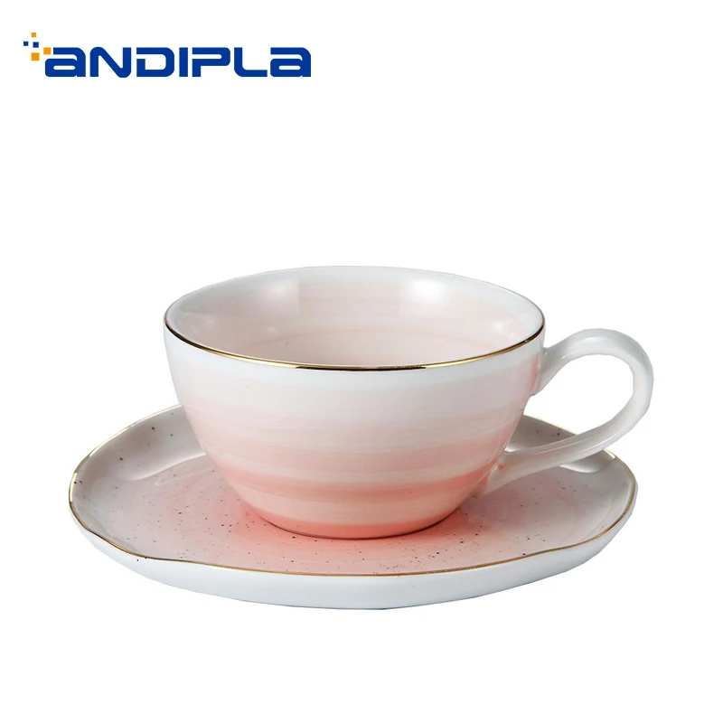 120ML Brief Ceramic Porcelain Espresso Coffee Milk Cup with Saucer Kit