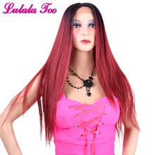 26inch Ombre Wine Red Long Straight Synthetic lace front Wigs for Black Women Glueless Cheap Burgundy Natural Hair Wig Lulalatoo 26inch Ombre Wine Red Long Straight Synthetic lace front Wigs for Black Women Glueless Cheap Burgundy Natural Hair Wig Lulalatoo