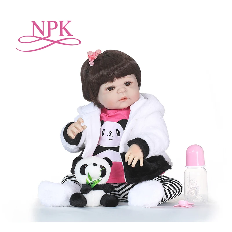 

NPK 57CM boneca reborn silicone completa Full Vinyl Silicone Reborn Baby Doll Toys Lifelike Child Birthday Xmas Gift bath toy