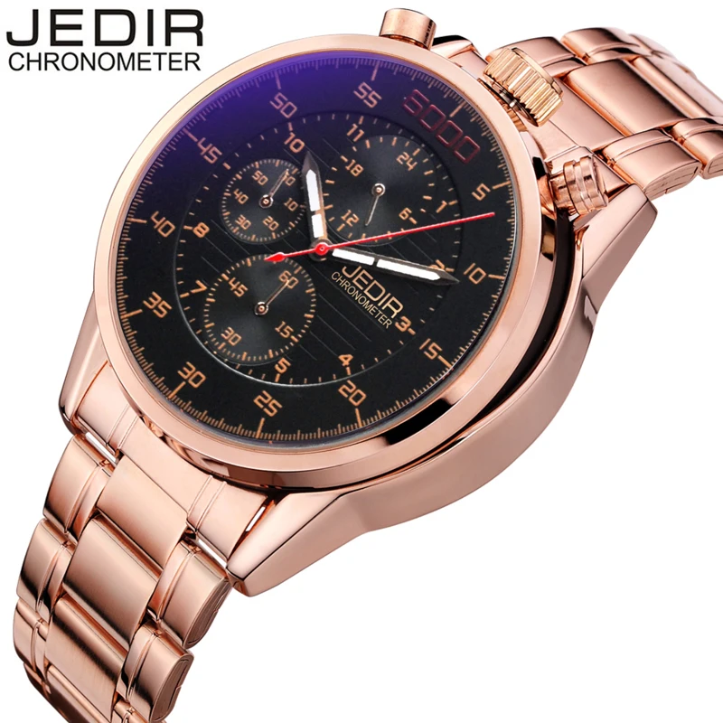

JEDIR Pilot Mens Chronograph Wrist Watch Waterproof Date Stainless Steel Diver Males Sports Quartz Clock relogio masculino N60