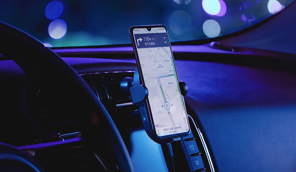 Xiaomi Mijia Wireless Car Charger Fast Charge 20W Max Electric Auto Pinch 2.5D Glass Ring Lit For Mi 9 10W 4