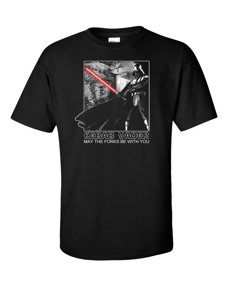 

2019 Summer Tee Shirt Star Wars T-Shirt Funny Kebab Doner Darth Vader Dark Side Doner Food Humor Grill O-Neck T-shirt