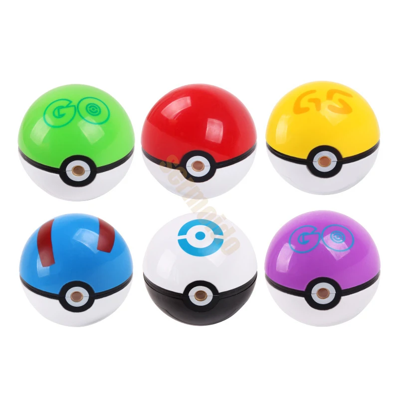 8cm LED Poke ball Figures Toys ABS Pocket Action Figure Pokeball Figure Super Master Pop-up Toy for Children Gifts DBP520