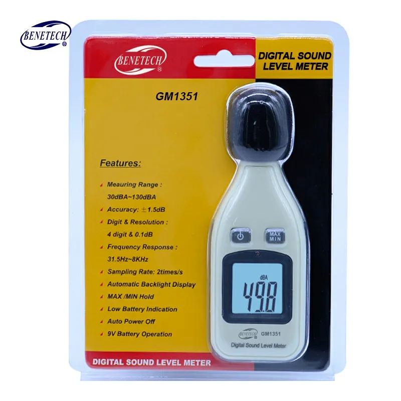 

Digital sound level meter noise tester GM1351 30-130dBA in decibels LCD screen Free Shipping