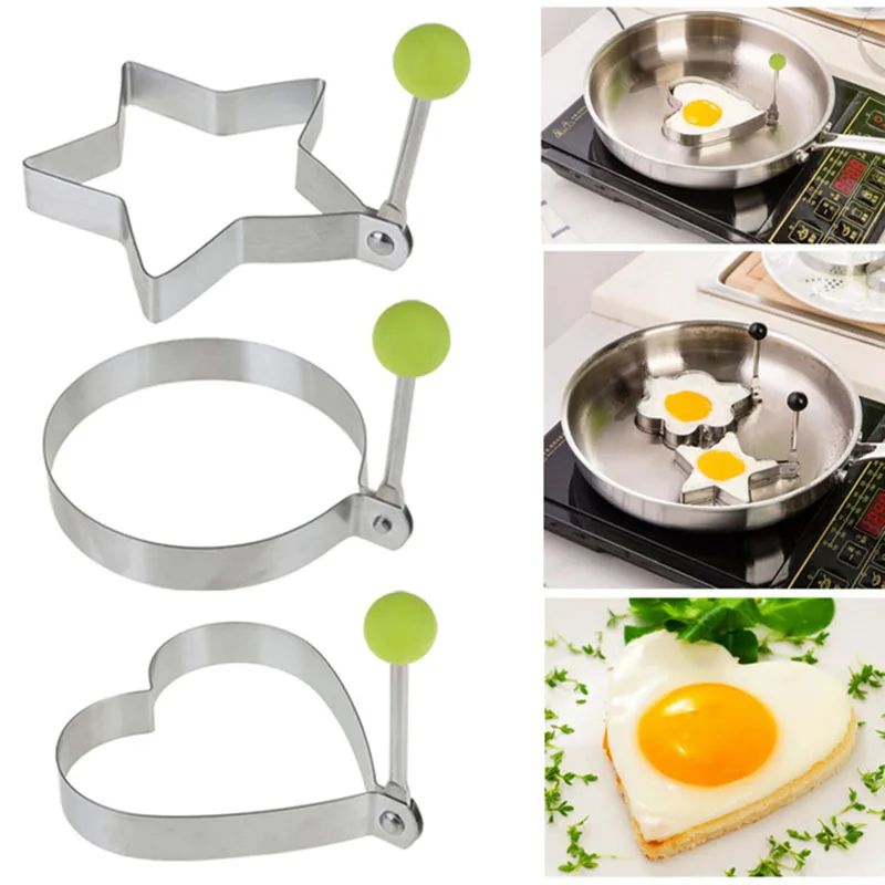 

Creative Stainless Steel Star Heart Round Omelette Fried Egg Ring Mold Egg Frying Molds Kitchen Cooking Tools Breakfast Mold