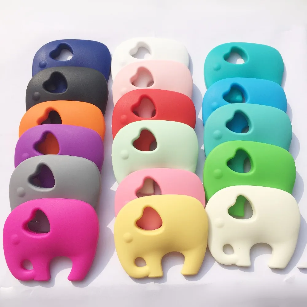 

NEW Very Large Elephant Silicone Teething Chew Pendant or Teether Necklace pendant 10pcs