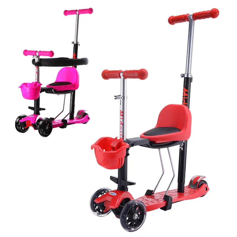 

Free Shipping 2 In 1 Children Kids Three Wheels Stroller Foldable Balance Scooter Seat Baby Walker Stroller Tricycle Stroller