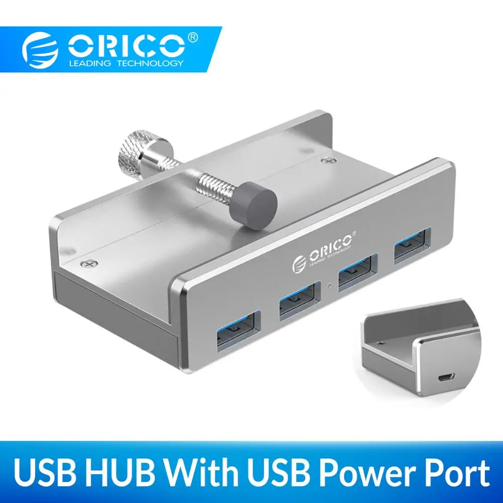 ORICO алюминиевый 4 порта USB 3,0 зажим концентратор с питанием высокая скорость 5 Гбит/с передача данных для MAC OS PC(MH4PU-P