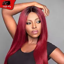 Fashional ombre T1B/Burg hot Brazilian human hair wigs top 10A grade glueless full lace human hair wigs ombre lace front wig