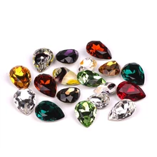 Crystal Red Birthstones Droplet Beads 13X18MM Glass Drop Rhinestones Beads Fit for Necklace Jewelry Bijouterie in Vintage Style