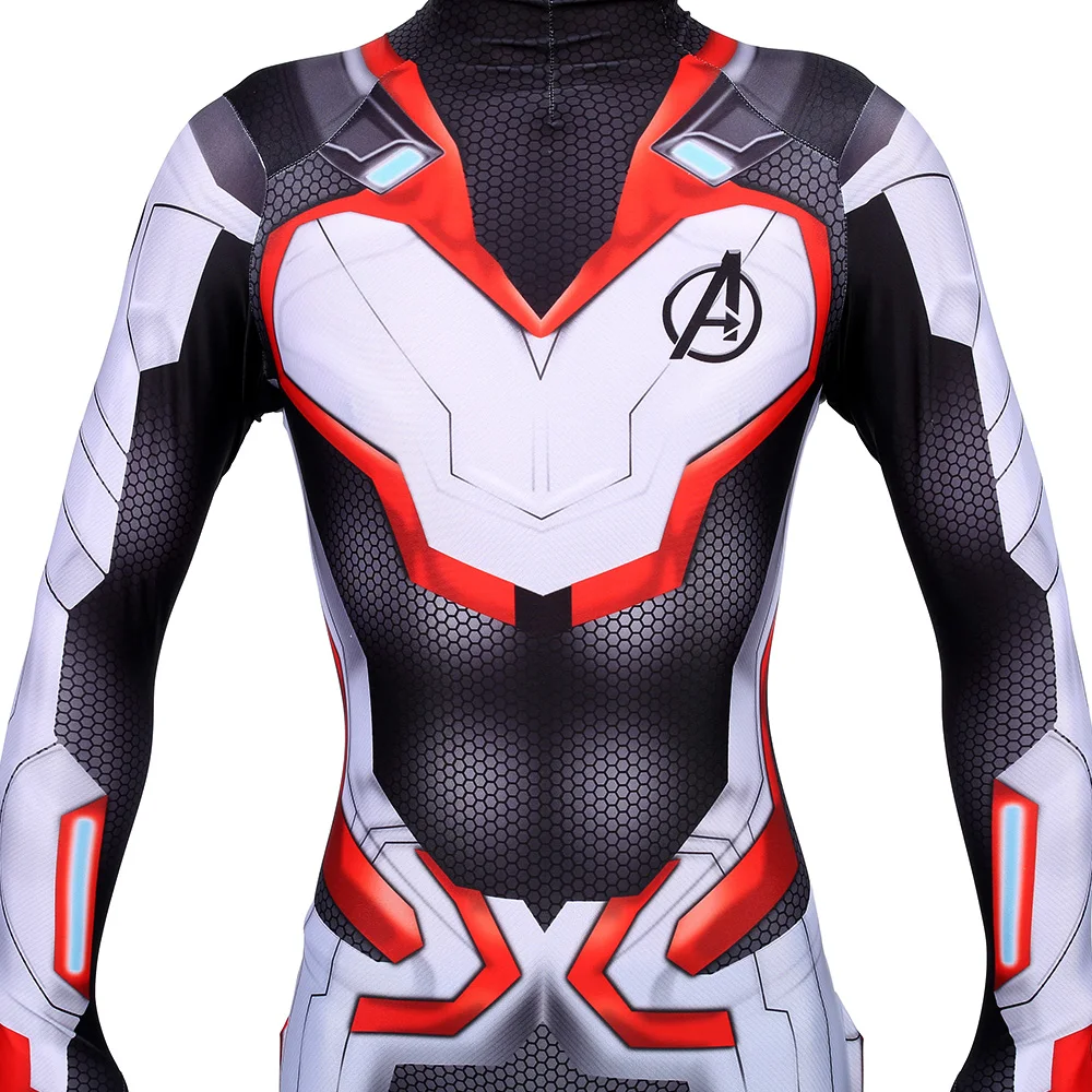 1:1 Avengers Endgame Quantum Realm Cosplay Costume Superhero Captain America Captain Marvel Zentai Bodysuit Suit Jumpsuits
