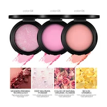 Henlics Profesional 3 Warna Lembut Alami Blush Bubuk Glossy Kosmetik Shimmer Makeup Panggang Perona Pipi Palet(China)