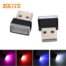 Автомобильный USB светодиодный светильник, декоративная лампа, аварийное освещение, универсальный портативный ПК, подключи и играй, красный/синий/белый, автомобильный стиль