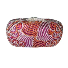 Luxus Paisley Kupplung Bling Strass Kupplung Hard Case Kupplung Geldbörse