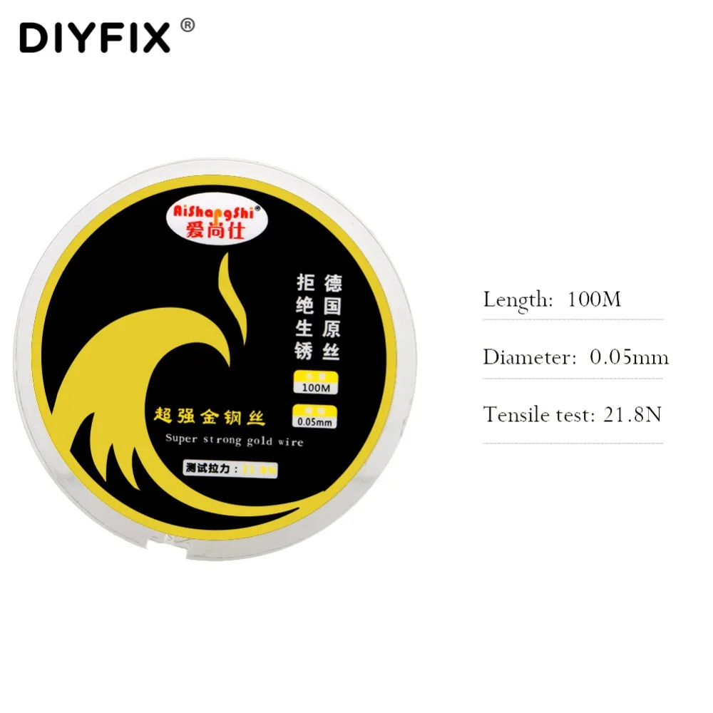 DIYFIX 0,04-0,08 мм разделительная проволока для ЖК-экрана 100 м режущая линия алмазная проволока для iPhone samsung Ремонт мобильных телефонов ручные инструменты