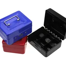 Нержавеющая сталь мелкая касса Копилка касса замок Коробка пароль Сейф Малый подходит для дома 152*118*80 мм