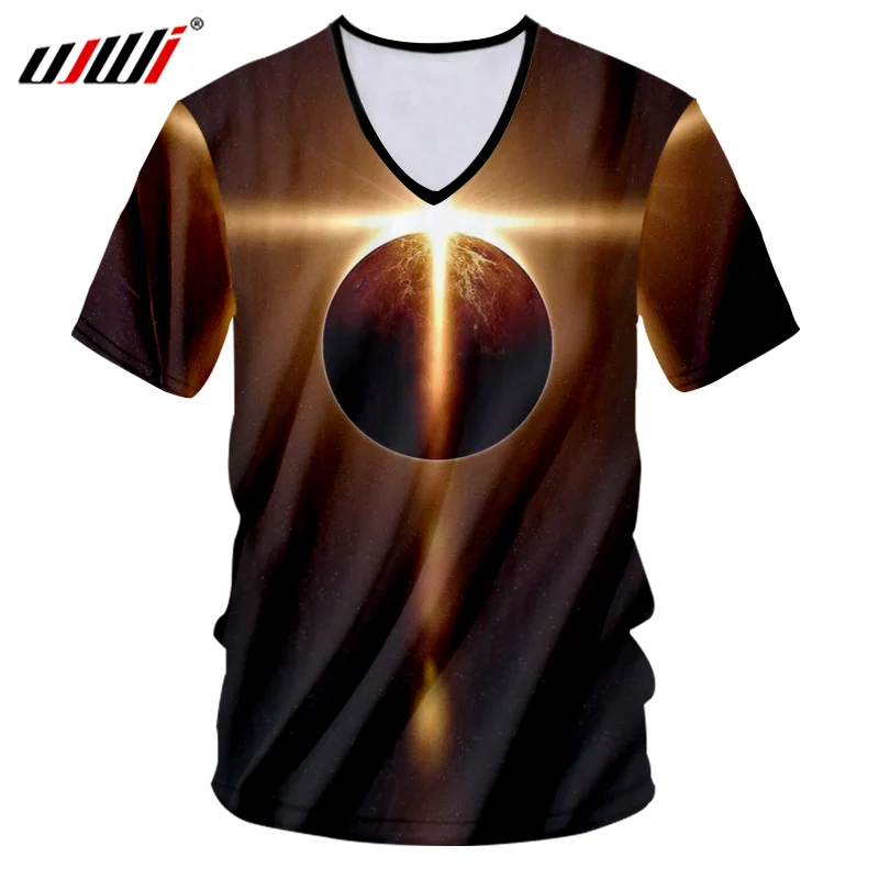 Ujwi 3D Tshirt Stampa Star Ry Star Universe T-Camicette Con Scollo A V Mens T Camicette Hombre Hip Hop Streetwear Unisex Manica Corta Maglietta