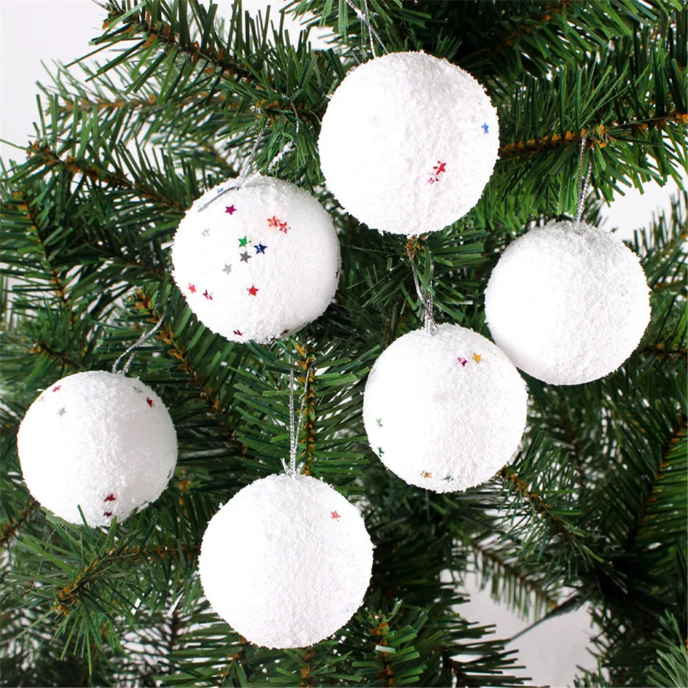 6Pcs/Lot White Craft Christmas Balls Modelling Polystyrene Styrofoam
