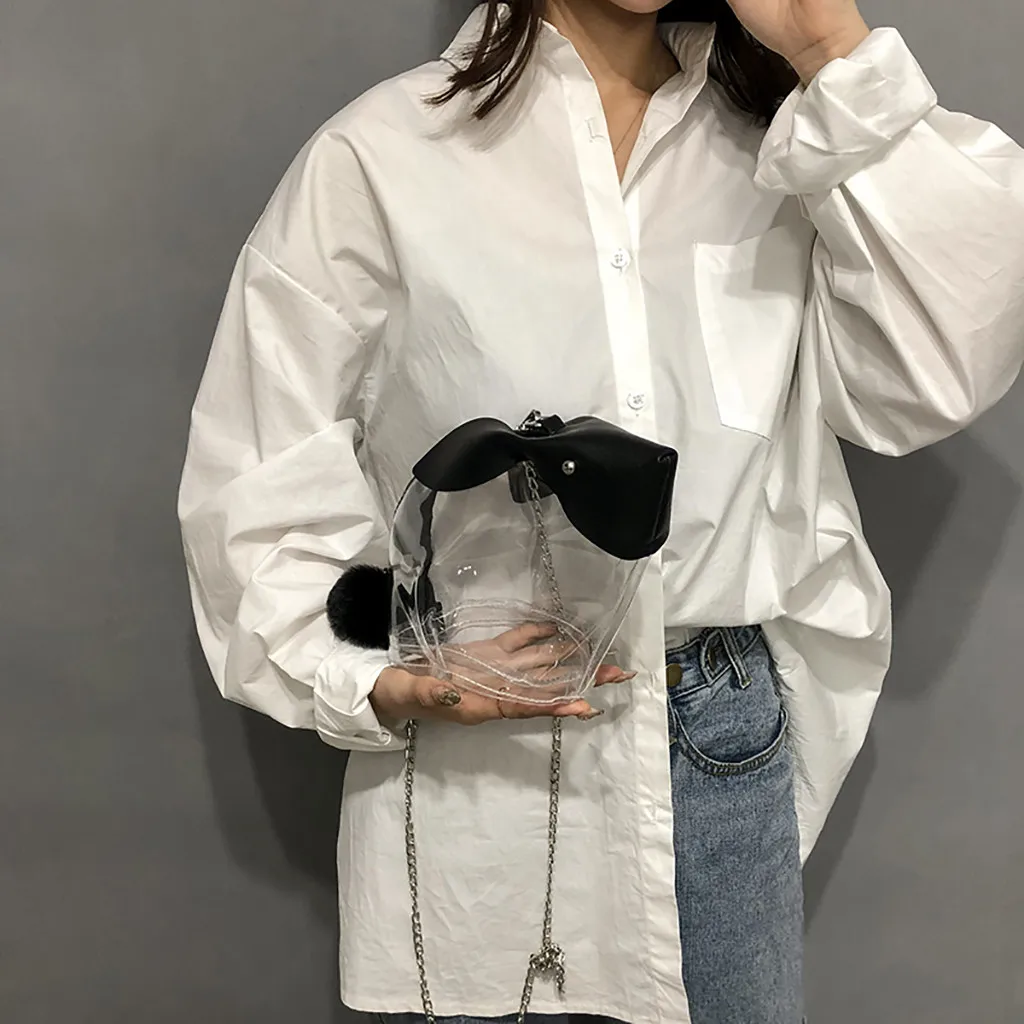 

Clear Transparent Shoulder Bags Women Candy Color Women Jelly Bags Purse Solid Color Handbags Shoulder Bag Rabbit Bag Bandolera