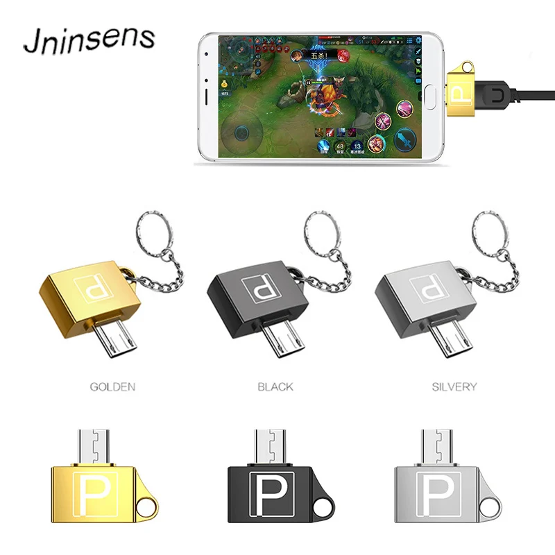 

Metal USB 2.0 Female to Micro USB Male Mini Android OTG Adapter Microusb Converter Portable Connector with Key chain