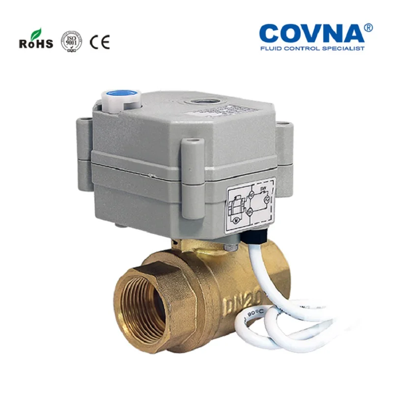 Мини-электропривод 2 Way латунный шаровой клапан