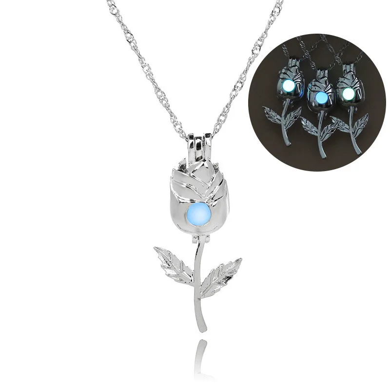 

YJ1999 European Originality New Pattern Fashion Joker Hollow Out Noctilucent Rose Clavicle Chain Accessories Goods Stock 7278