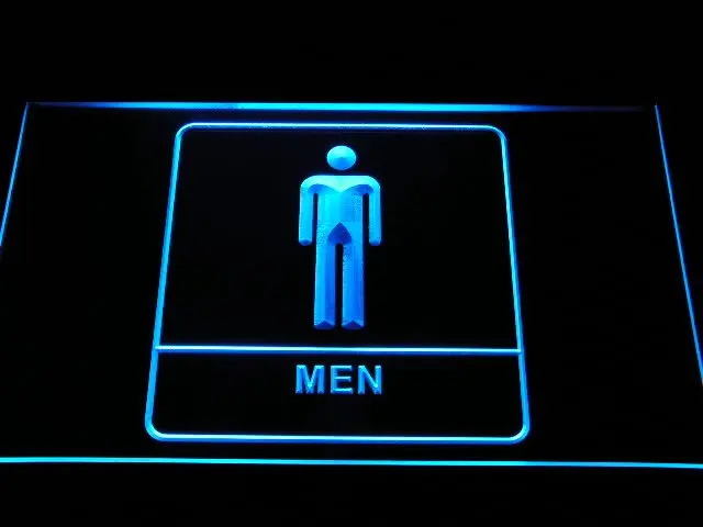 

i1015 Men Male Boy Toilet Washroom Restroom Display LED Neon Light Sign On/Off Switch 20+ Colors 5 Sizes