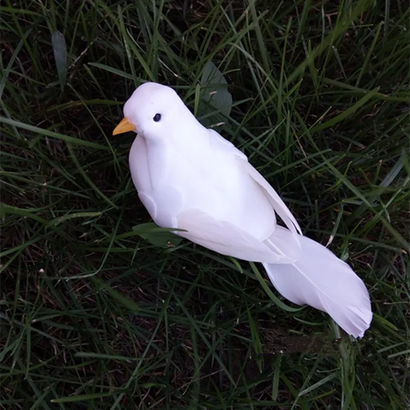 Decorative Doves Artificial Foam Feather Mini White Birds Craft Birds 