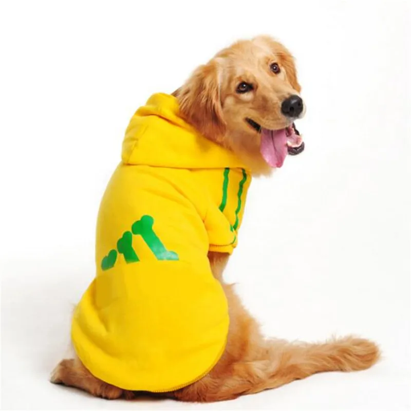 Модные толстовки для больших собак, одежда для средних и больших собак, зимний теплый хлопковый свитер для собак, пальто, спортивная одежда, французский Бульдог - Цвет: yellow