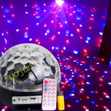 9x3 Вт 27 Вт светодиодный MP3 DJ клуб паб диско вечерние музыка хрустальный магический шар сценический светильник с USB диском пульт дистанционного управления