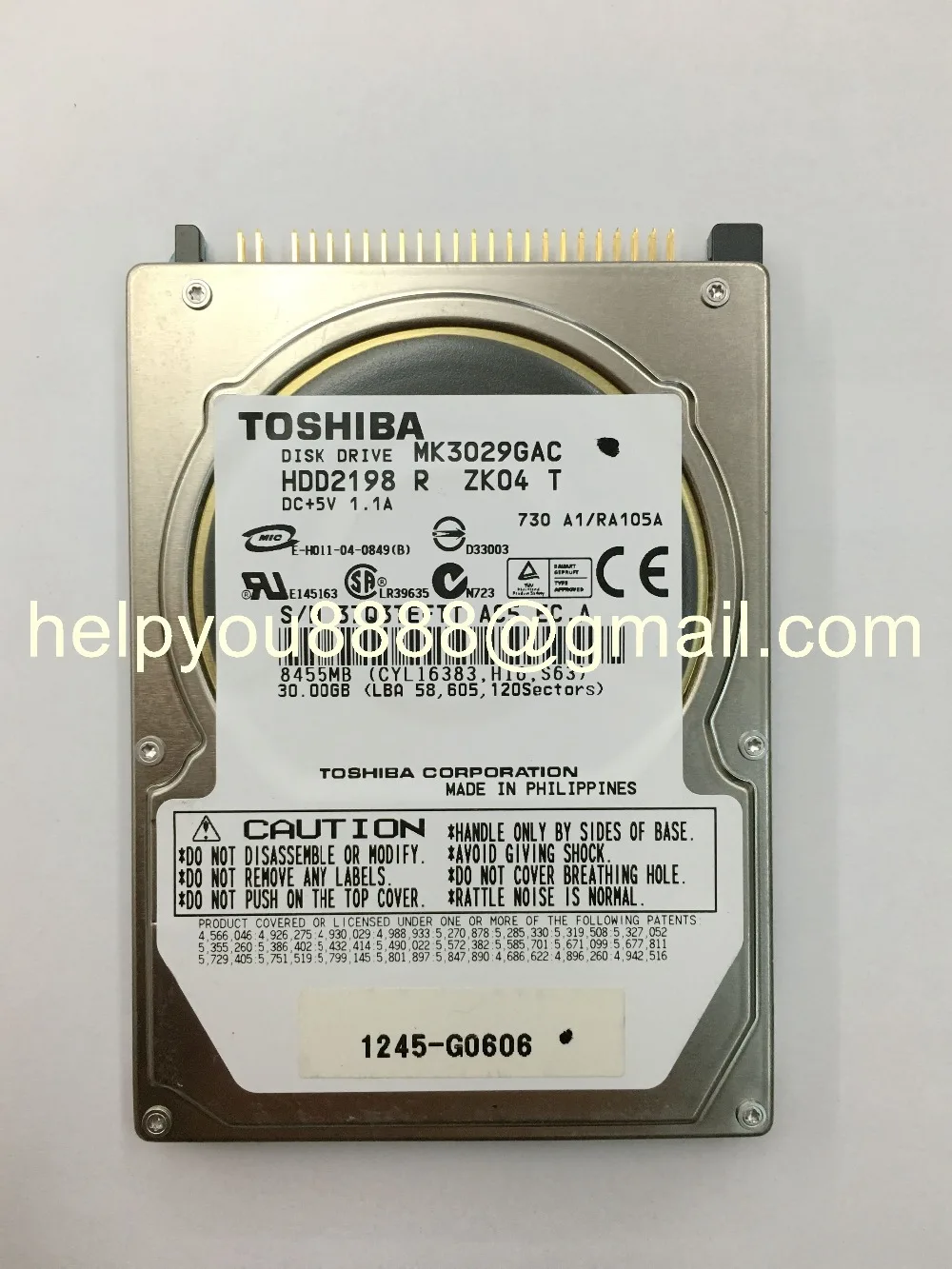 

Original DISK DRIVE MK3029GAC hard disk 30GB HDD2198 DC+5V 1.1A 8455MB for chrysler HDD alpine car navigaiton audio systems