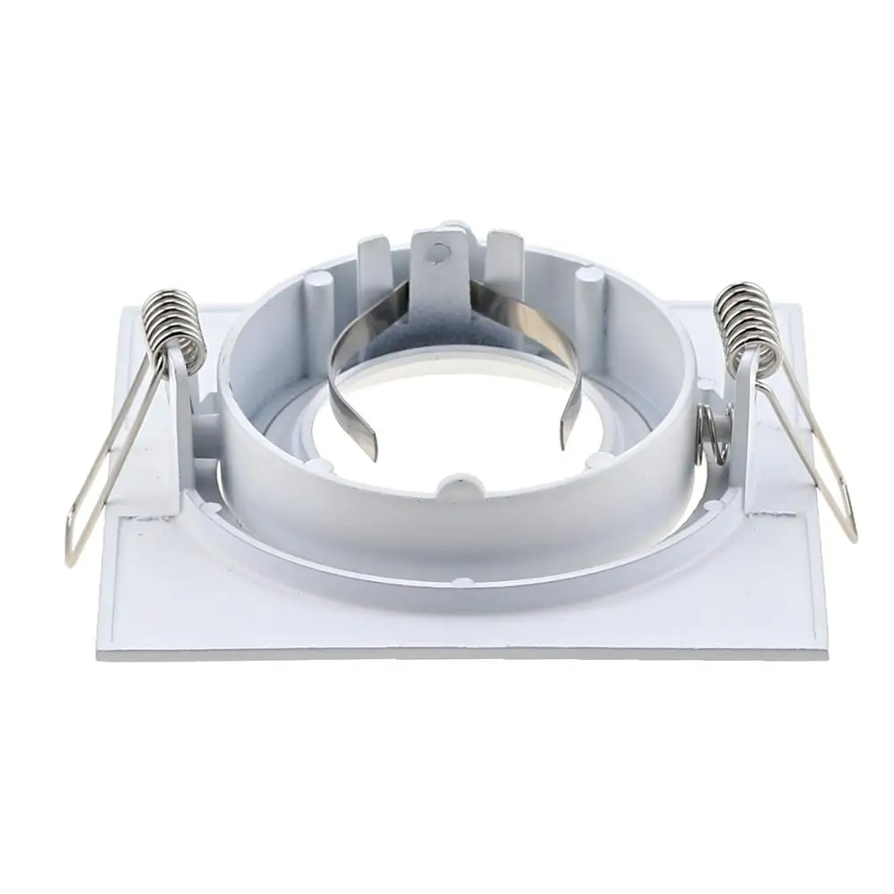 New Design White Nickel Square Recessed LED Ceiling Down Lights Adjustable Frame MR16 GU10 Bulb Fixture Fitting Downlight Holder