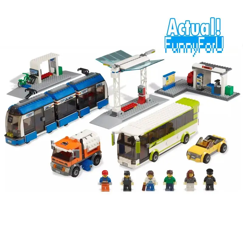 

Lepin 02023 968PCS DIY Building Blocks Bricks Compatible legoINGly City 8404 Public Transport Station Set Toys for children gift
