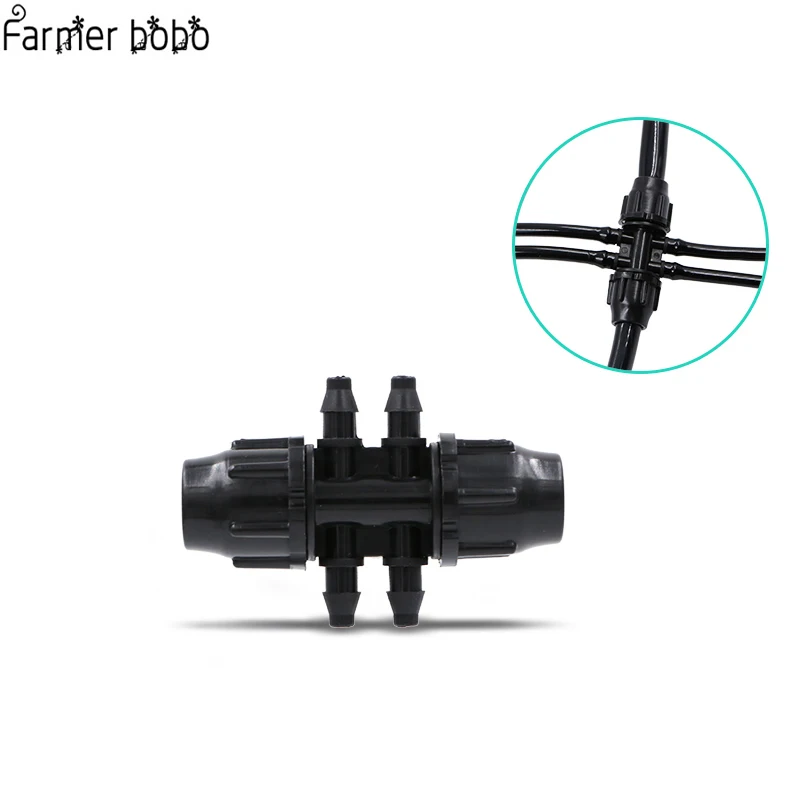 

20 pcs Drip Irrigator Garden Watering 8/11" To 3/4" Quick Hose Connector 6 Ways For Micro Irrigation Tubing Fitting