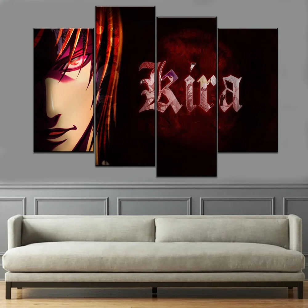 

Home Decorative Kira And Light Yagami Painting High Quality Canvas Print Type 4 Piece Anime Death Note Poster Wall Art Framework