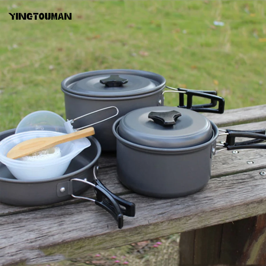 YINGTOUMAN Aluminum Alloy Outdoor Camping Cookware Tableware Sets