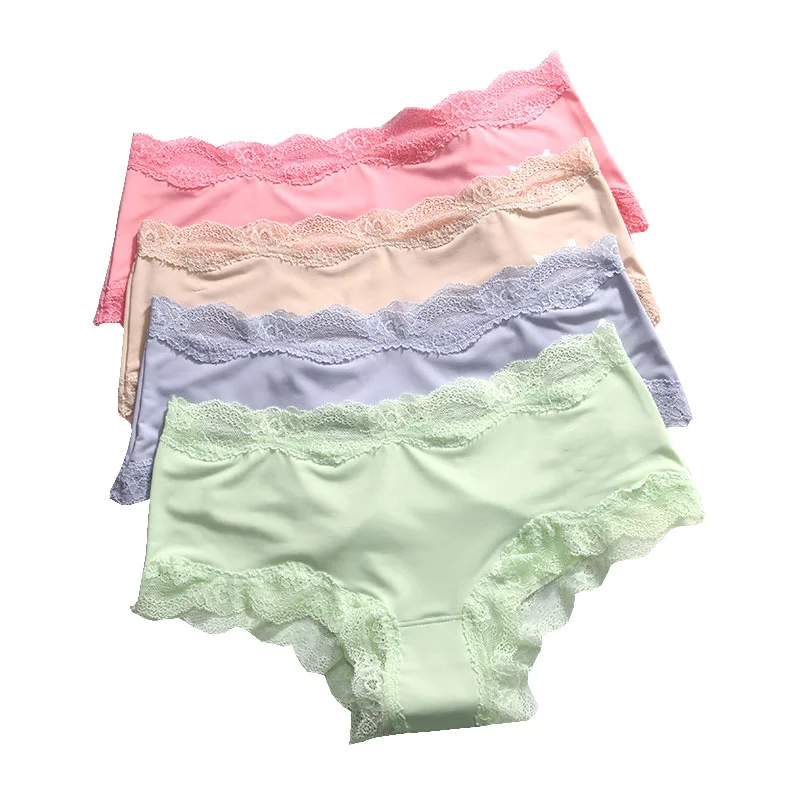 LANGSHA Seamless Panties Women Sexy Solid Lace Beifs Soft LingerieTraceless Nylon Soft Panty Ice Silk Briefs Girls Underwear LANGSHA Seamless Panties Women Sexy Solid Lace Beifs Soft LingerieTraceless Nylon Soft Panty Ice Silk Briefs Girls Underwear