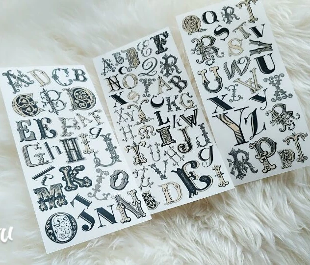 

ZFPARTY Vintage Alphabet Rub On set for Scrapbooking DIY Projects/Photo Album/Card Making Crafts