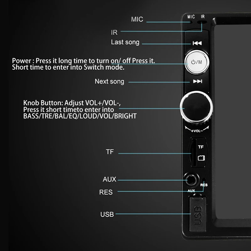 2 Din общие модели автомобилей 7 ''дюймовый сенсорный ЖК-экран Автомобильный Радио плеер Bluetooth аудио поддержка камеры заднего вида дистанционное управление