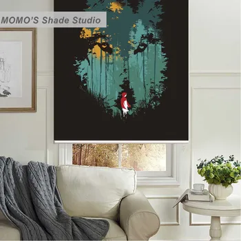 

MOMO Thermal Insulated Blackout Fabric Custom Painting Window Curtains Roller Shades Blinds,PRB set51-56
