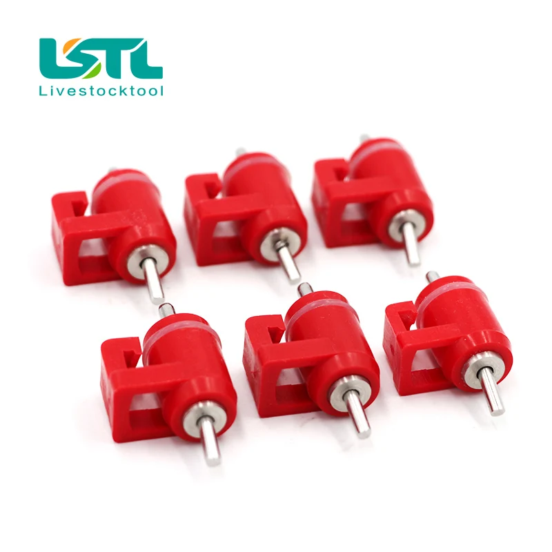 

100 pcs Quail Chicken drinking water nipples Red Steel ball Drinkers Use for poultry drinking cups30