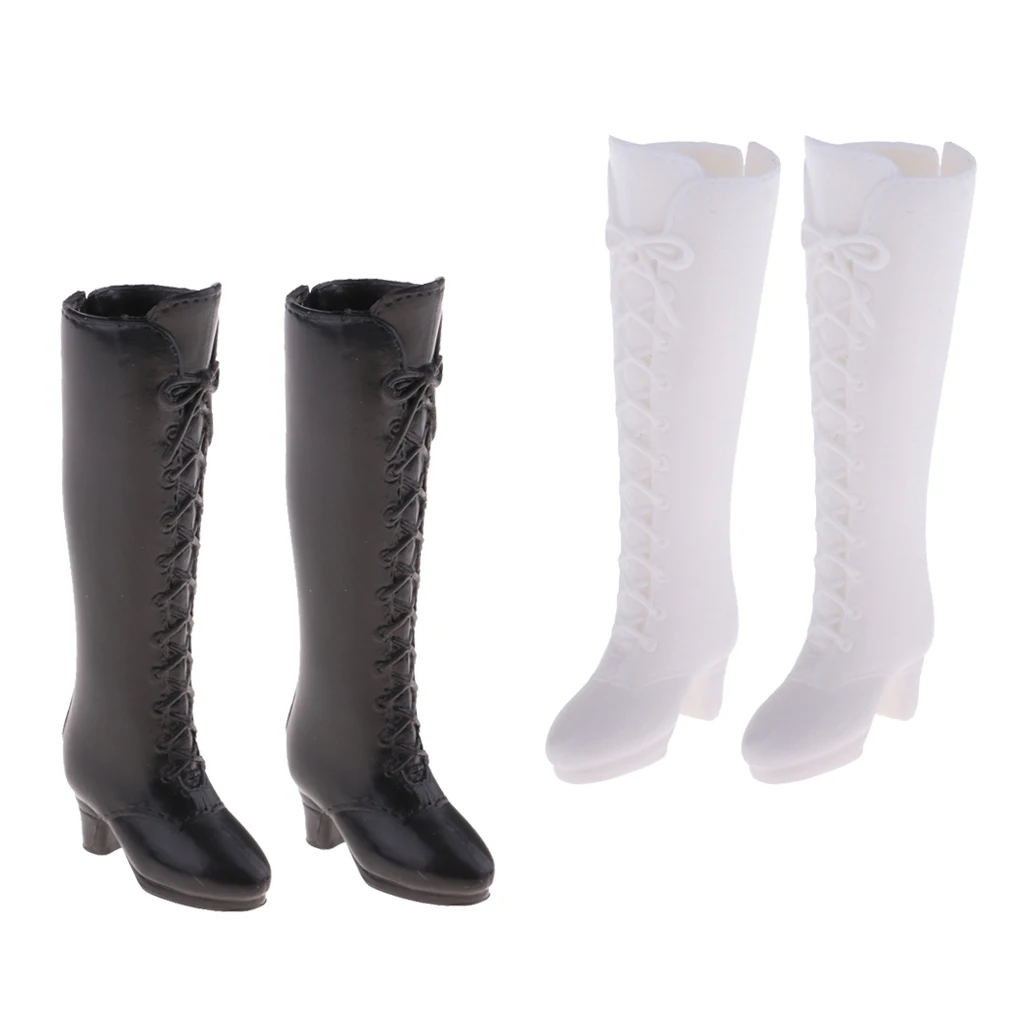 1/6 Smart BJD Dolls Shoes Black White Boots for Momoko for SD DD Clothing Accessory