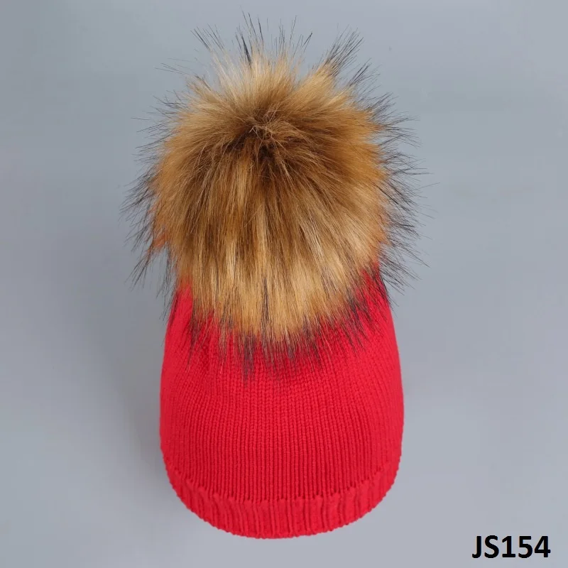 Girita, женская зимняя вязаная шапка, шапки для женщин и девочек, флисовые вязанные шапочки, шапка с помпоном, меховая женская теплая шапка s - Цвет: Red