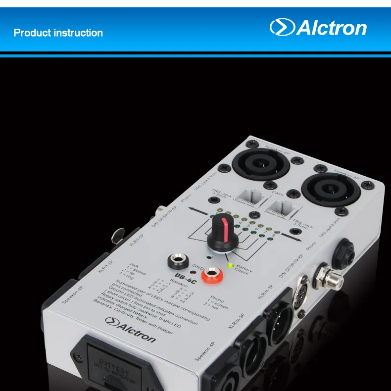 Alctron DB-4C ТРС XLR RCA 1/" 1/8" 2/4/8 Pin Speakon телефон CAT5 аудио детектор сетевой кабель Тесты er Тесты инструмент